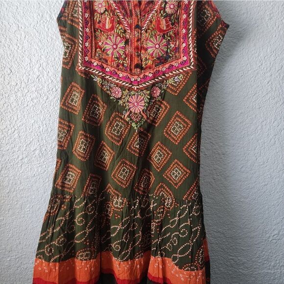 RITU KUMAR ABEL dress embroidery sleeveless strappy bohemian coastal dress - Picture 6 of 10